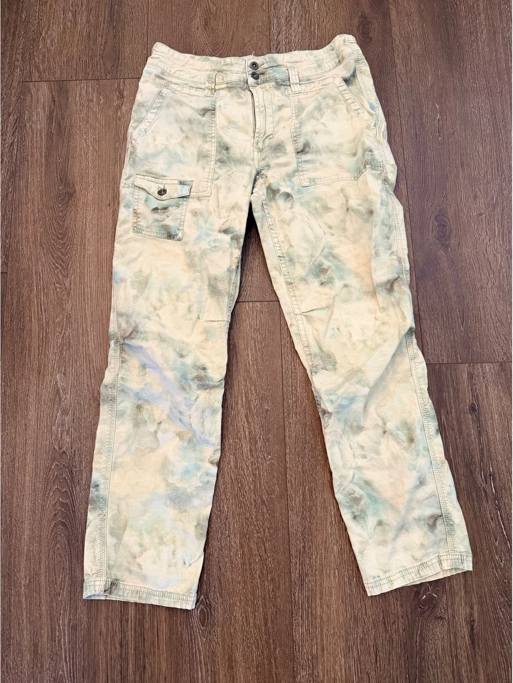 Anthropologie The Wanderer Tie-Dyed Cargo Pants Size 29 Watercolor Utility Y2K